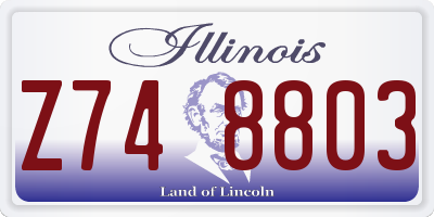IL license plate Z748803