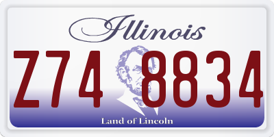 IL license plate Z748834