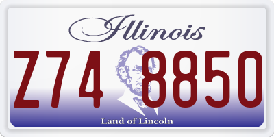 IL license plate Z748850