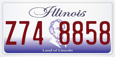 IL license plate Z748858