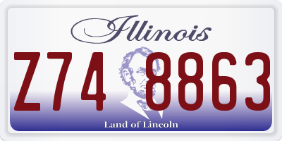 IL license plate Z748863