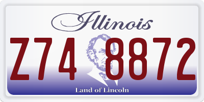 IL license plate Z748872