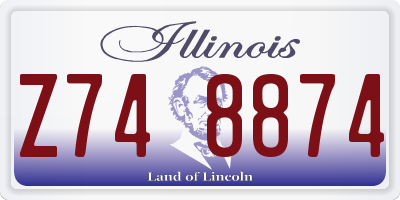 IL license plate Z748874