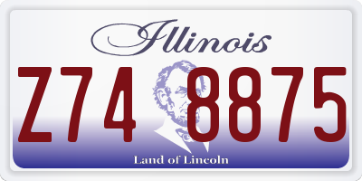 IL license plate Z748875