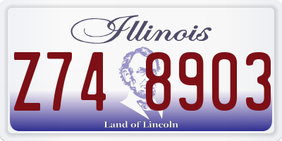 IL license plate Z748903