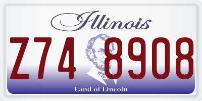 IL license plate Z748908