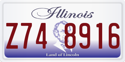 IL license plate Z748916