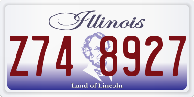 IL license plate Z748927