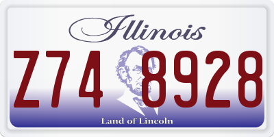 IL license plate Z748928