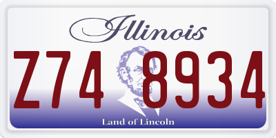 IL license plate Z748934