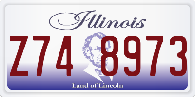 IL license plate Z748973