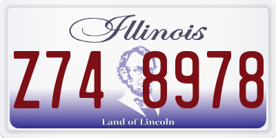 IL license plate Z748978