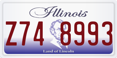 IL license plate Z748993