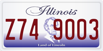 IL license plate Z749003