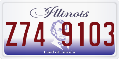 IL license plate Z749103