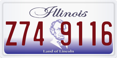 IL license plate Z749116