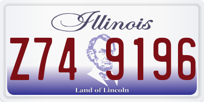 IL license plate Z749196