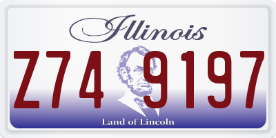 IL license plate Z749197