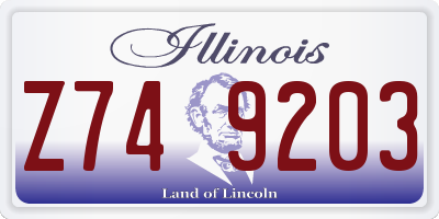 IL license plate Z749203