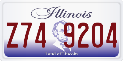 IL license plate Z749204