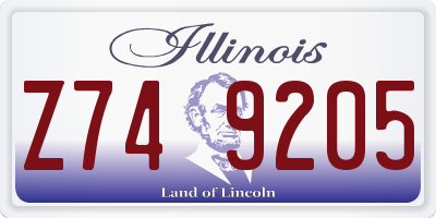 IL license plate Z749205
