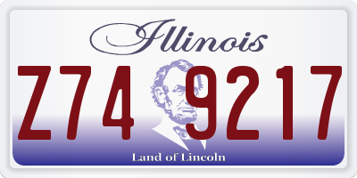 IL license plate Z749217