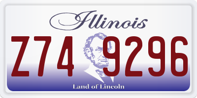 IL license plate Z749296