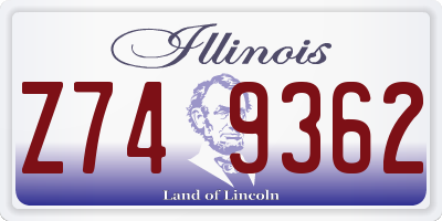 IL license plate Z749362