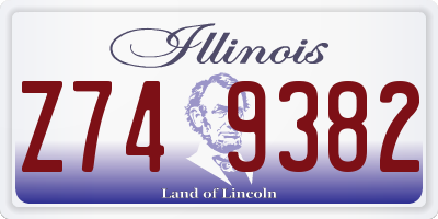 IL license plate Z749382