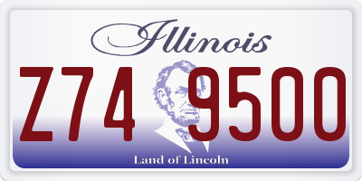 IL license plate Z749500