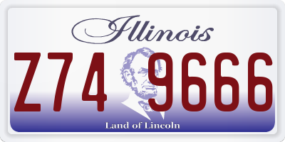 IL license plate Z749666