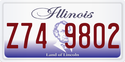 IL license plate Z749802
