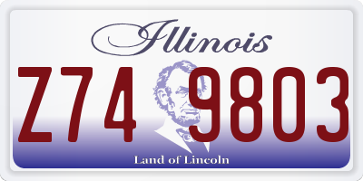IL license plate Z749803
