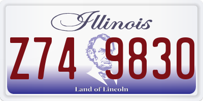 IL license plate Z749830