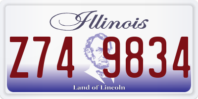 IL license plate Z749834
