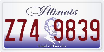 IL license plate Z749839