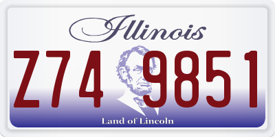 IL license plate Z749851