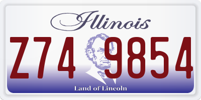 IL license plate Z749854