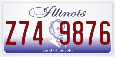 IL license plate Z749876