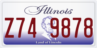 IL license plate Z749878