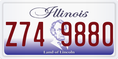 IL license plate Z749880