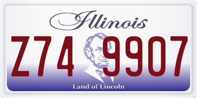 IL license plate Z749907