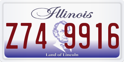 IL license plate Z749916