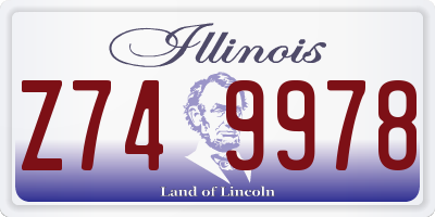 IL license plate Z749978