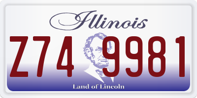IL license plate Z749981