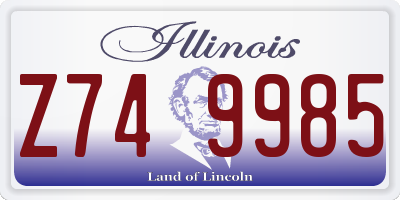 IL license plate Z749985
