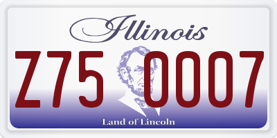 IL license plate Z750007