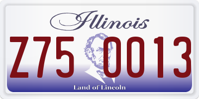 IL license plate Z750013