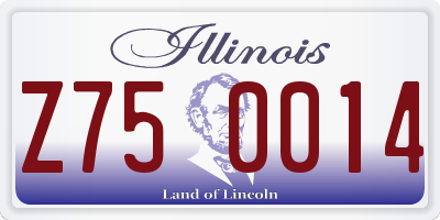 IL license plate Z750014
