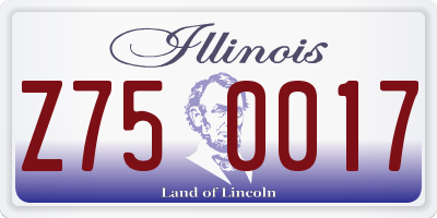 IL license plate Z750017